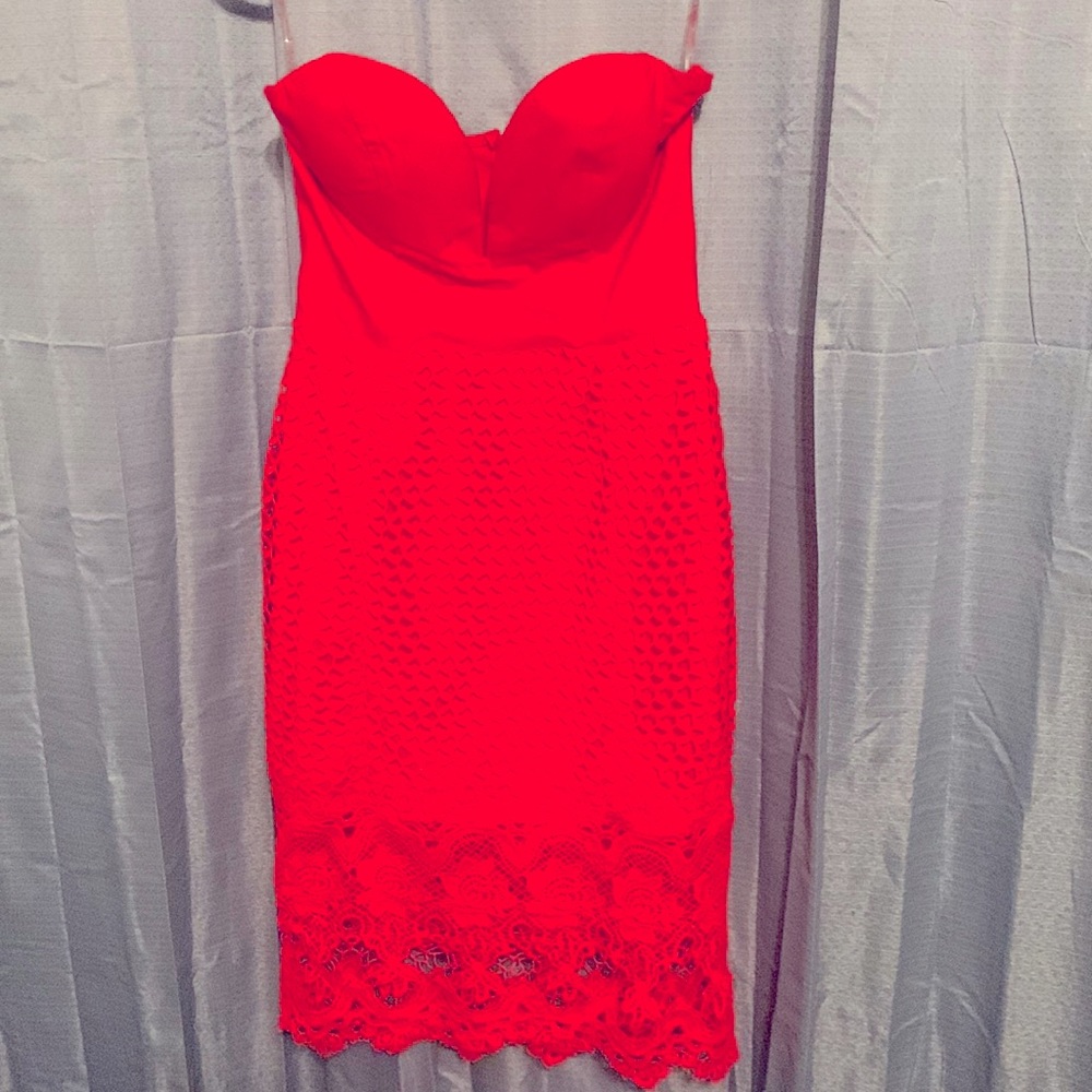 Rare London sweetheart pencil crochet dress